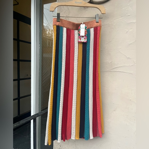 FARM Rio X Anthropologie Jimena Striped Knit Skirt - Picture 4 of 5